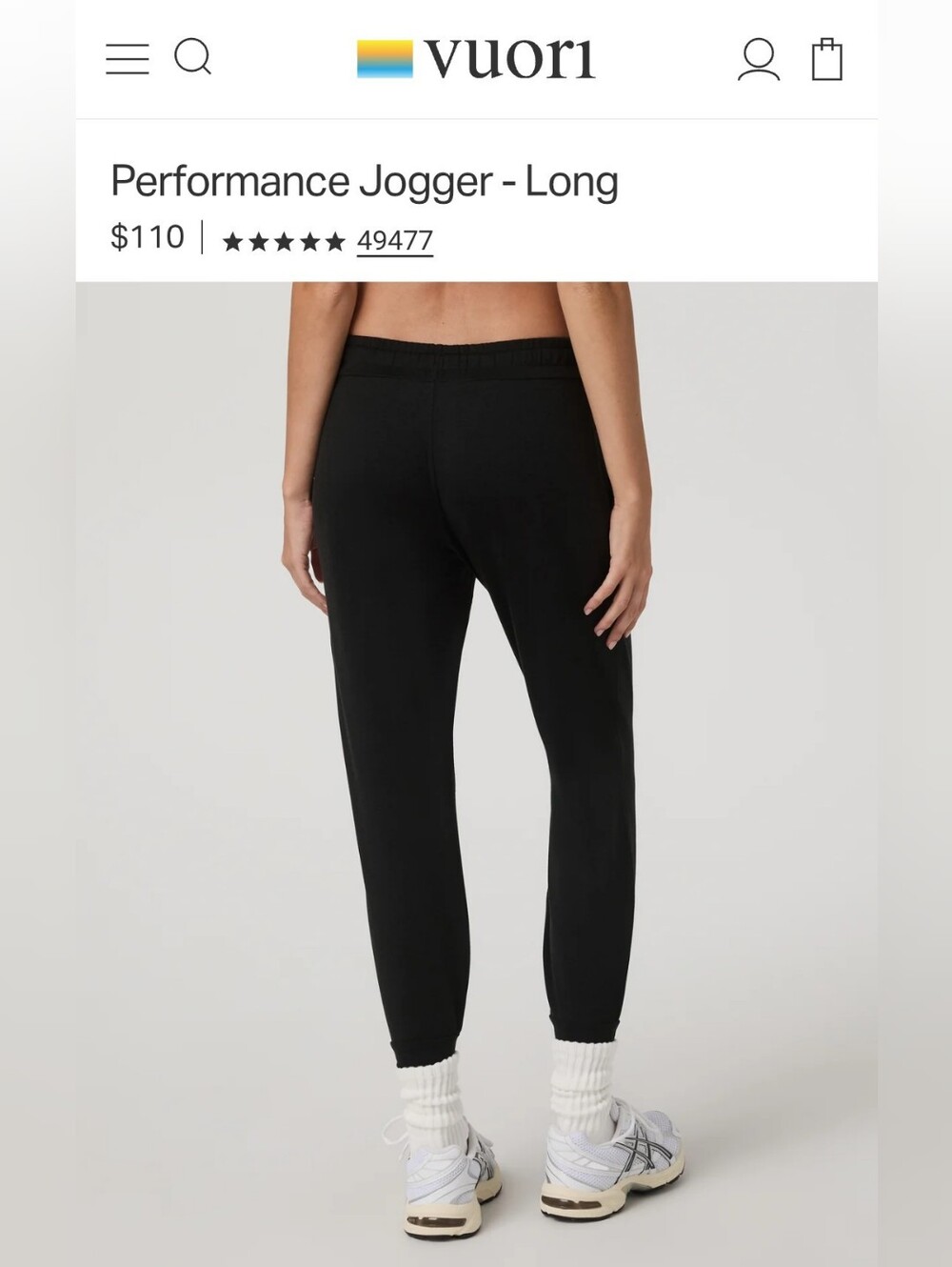 Vuori Performance Jogger - Long - Black Heather - Medium - Picture 2 of 5